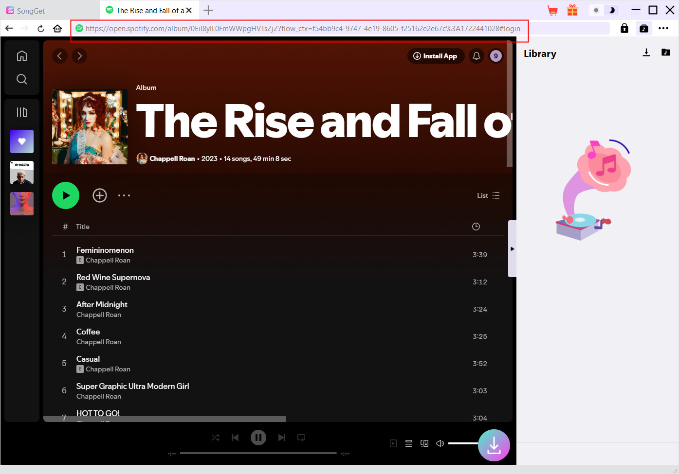 Step 2: Play target song, album, playlist, podcast, etc.