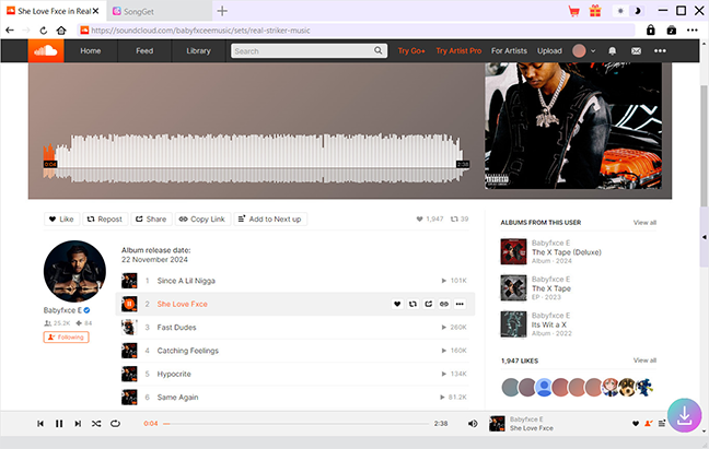 Step 2: Play target SoundCloud song and parse it