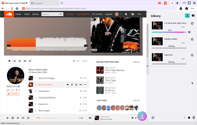 Step 4: Start downloading SoundCloud songs