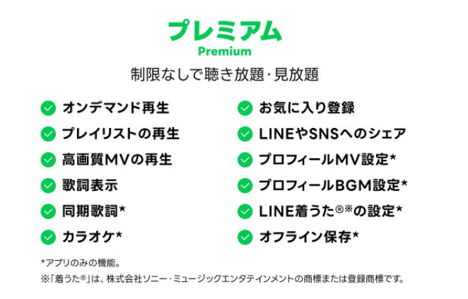 LINE MUSIC プレミアム無料トライアルの聴き放題機能