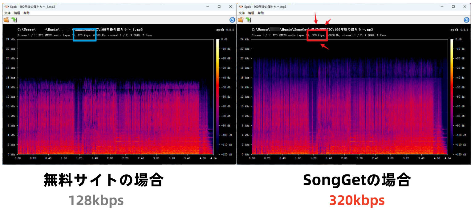 SongGetと無料サイトのタグ情報比較